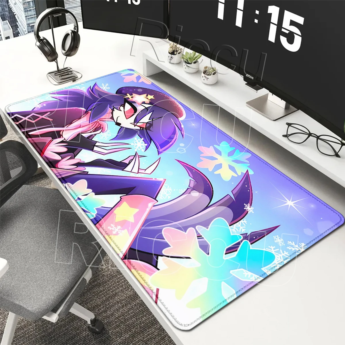 Large Cartoon Animation Dark H-HelluvaS Boss Mouse Pad Office Pc Accessories Desk Mats Non-slip Rubber Base Carpet Stitched Edge