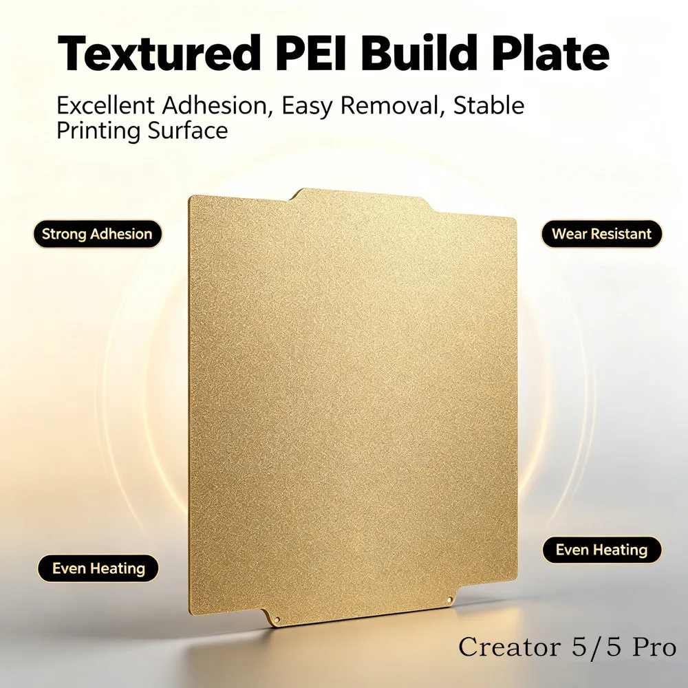 PEI Plate for Creator 5/Creator 5 Pro Build Plate Double Sided Textured PEI Spring Steel Flexible Plaform for Flashforge C5 Pro