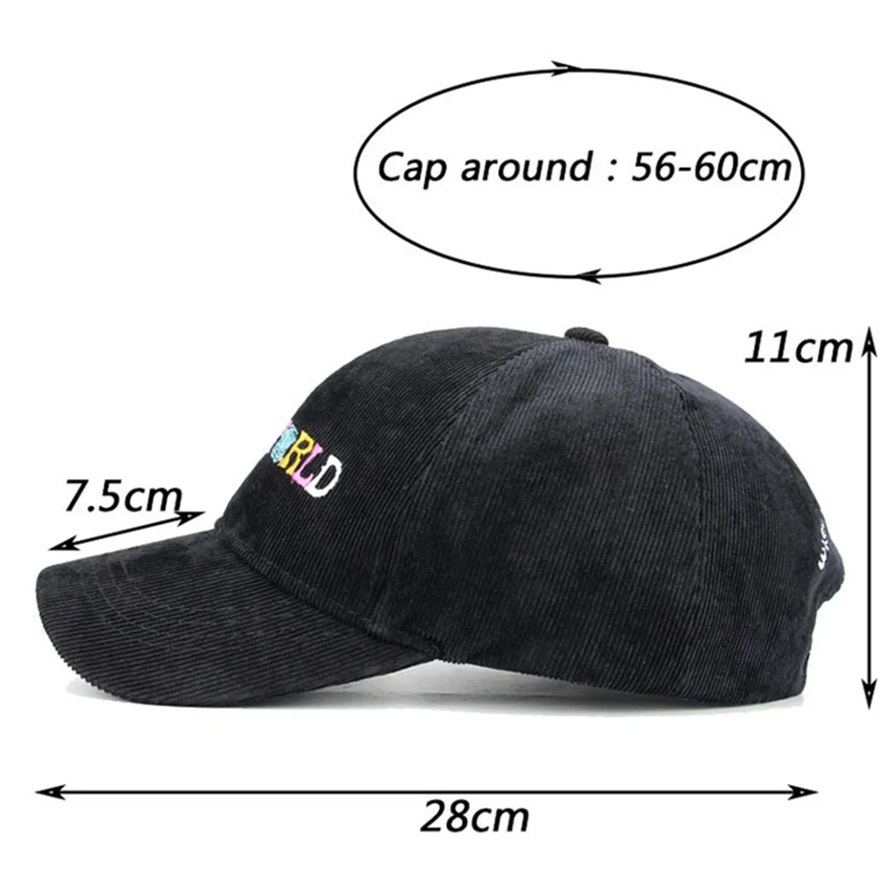 Fashion Corduroy Baseball Caps Men Women Vintage Astroworld Letter Embroidered Hat Unisex Adjustable Snapback Hip Hop Hats