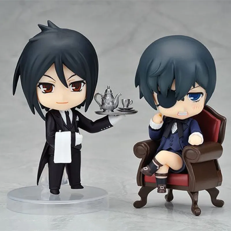 10cm Black Butler anime figurine 68# Sebastian Michaelis 117# Ciel Phantomhive action figure PVC Model Toys For Children Gift