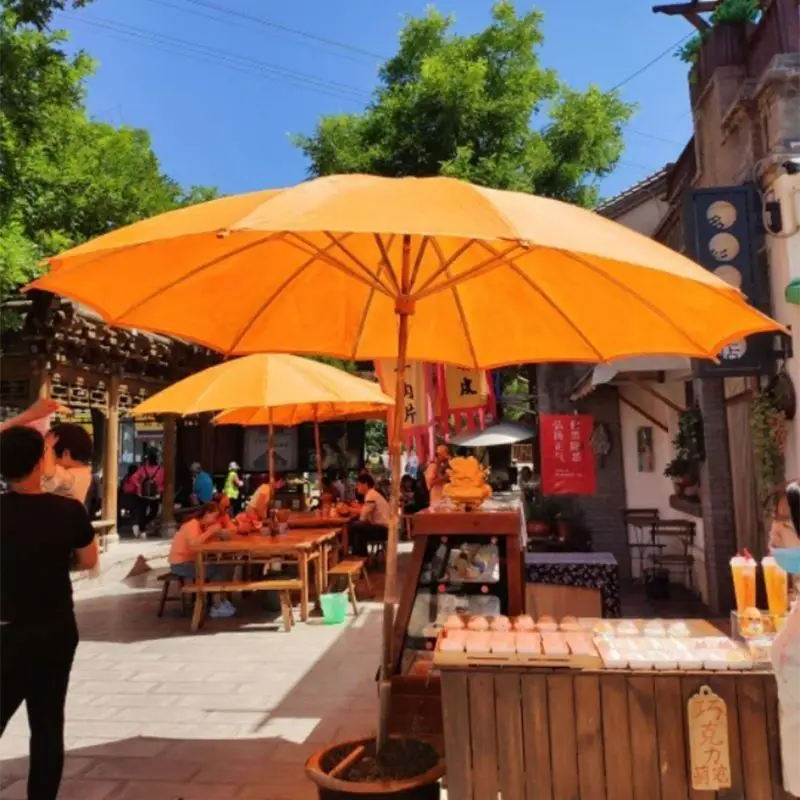 Intangible Cultural Heritage Retro Cloth Umbrella Ancient Oil Cloth Umbrella Bamboo Wood Film and Television Craft Handmade