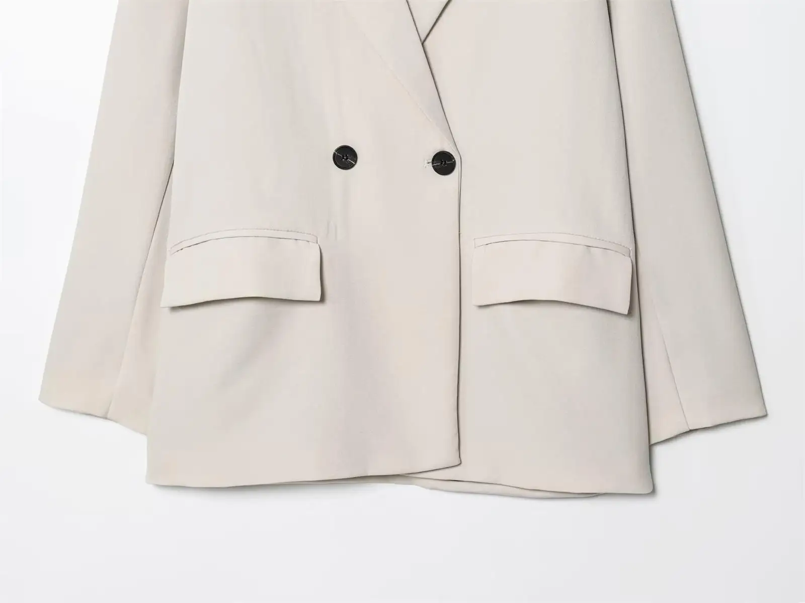 Modischer Damen-Blazer Büro-Dame Langarm Doppelreihiger Mittellanger Casual-Anzug Mantel Elegante Schlichte Stilvolle Oberbekleidung – Detail 17