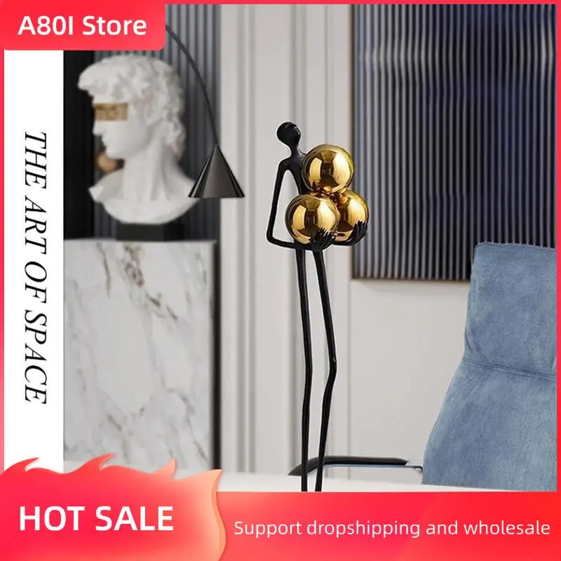 

A80I 1 Piece Abstract Art Metal Iron Art Sculpture Home Decoration Living Room Bedroom Office Black