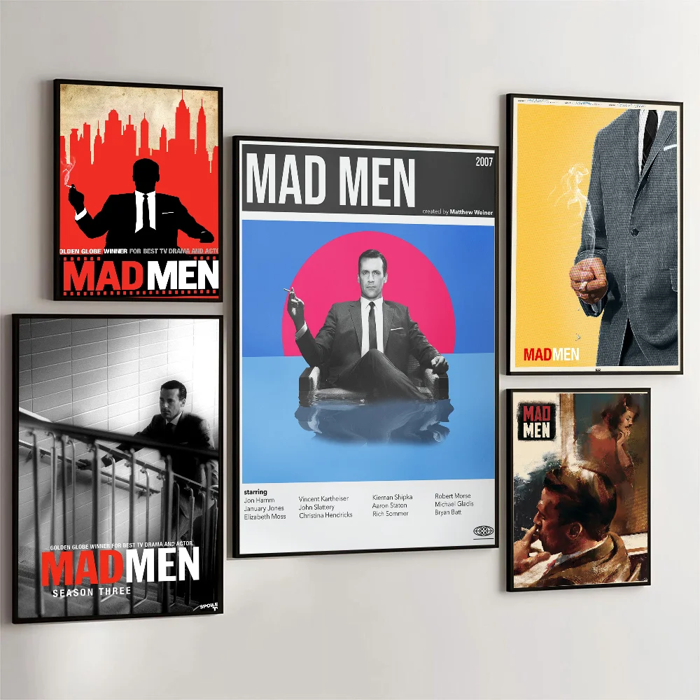 Mad Men Movie Poster Self-adhesive Art Waterproof Paper Sticker Coffee House Bar Room Wall Decor