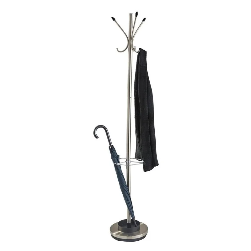 

Стильная вешалка для зонтов с 6 крючками Элегантные пальто и куртки с отделкой из черного дерева из матовой стали