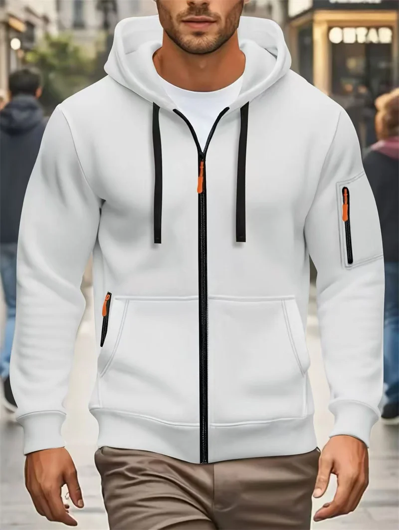 Männer Herbst Winter Hoodies Langarm Sweatshirt Zipper Design Mit Kapuze Sweatshirt Männer Sportswear Slim Fit Casual mantel männer tops