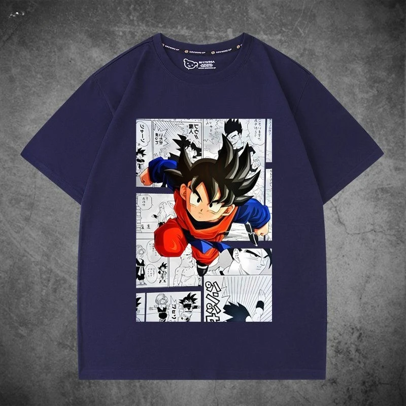 Dragon Ball Z Goku Manga Panel T-Shirt für Kinder und Erwachsene, Anime-Print, lässiges T-Shirt für Fans, Sommer-Baumwoll-Mode-Streetwear – Detail 10