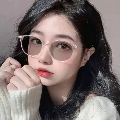 Imagen 2 del producto Gafas de sol inteligentes que cambian de Color para exteriores, gafas redondas para miopía, fotocromáticas, tendencia de moda para hombres y mujeres, dioptrías 0 A-6,0