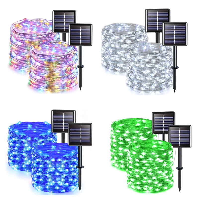 

Solar String Fairy Lights 12m 100LED / 32M 300 LED Waterproof Outdoor Garland Solar Power Lamp Christmas For Garden Decoration