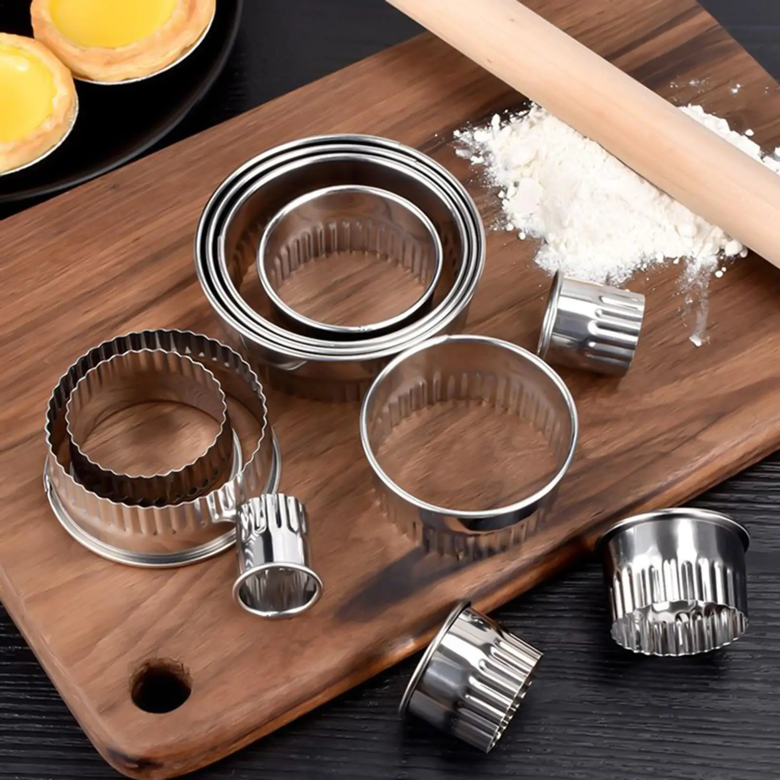 

Biscuits Mold Stainless Steel Round Dough Cutter Waffle Makers Kitchen Cookie Cutter Set Mousse Ring Baking Circle Pastry Mould