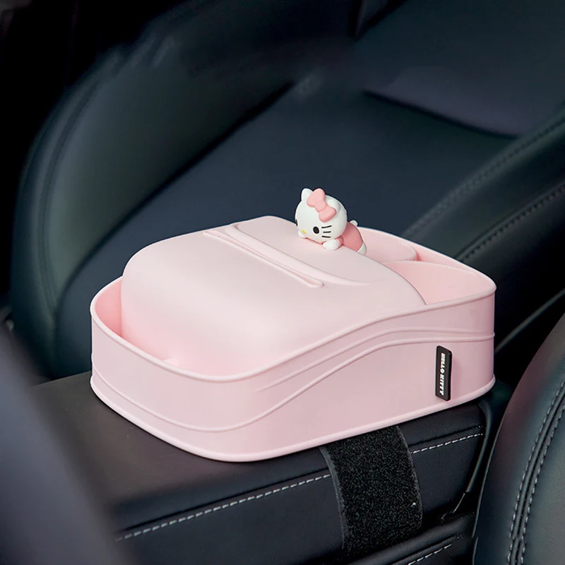 

Sanrio Car Tissue Box Handrail Case Multifunctional Kuromi Storage Box Water Proof Cartoon Cute Car Decoration Accessories Gift