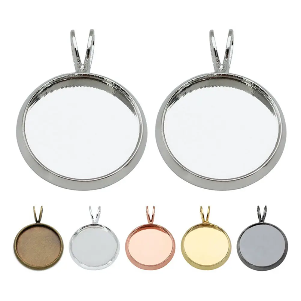 

10Pcs 20Mm Tray Pendant Blanks Copper Finish Round Bezel Trays for DIY Jewelry Making Photo Resin Unique Gifts