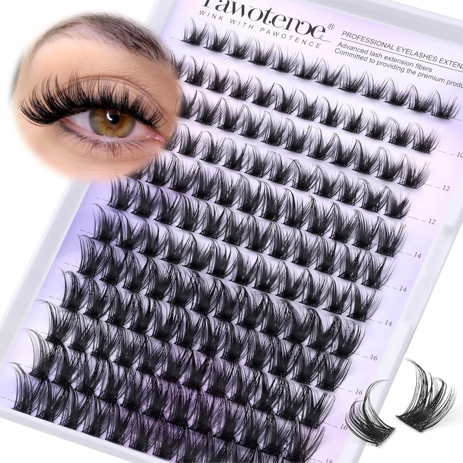 

Lash Clusters Wispy Kira Cluster Eyelash Extensions 10-18mm Individual Lashes DIY Soft Comfortable Thin Band