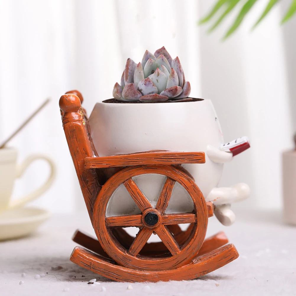 Resin Hanging Planter Pot Smile Face Flower Pot Creative Wall Hanging Head Planter Succulent Plant Holder Garden Home Decor