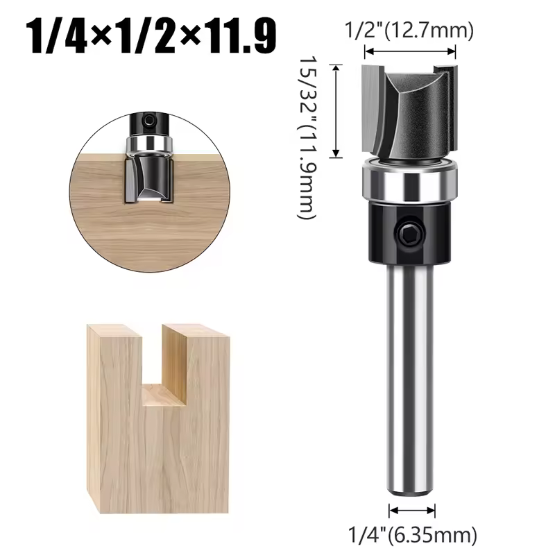 1pc 6mm 1/4"Shank Bearing Straight Router Bit Copy Trimming Cutter Line Cutter Trimming Machine Milling Cutter Woodworking Tools - Image 16