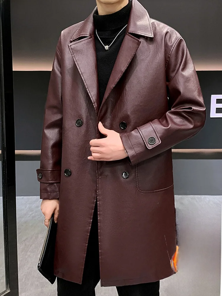 

Мужская теплая кожаная куртка из овчины средней длины, утепленная, осенне-зимняя верхняя одежда, повседневная, бренд TUCANO Woodpecker