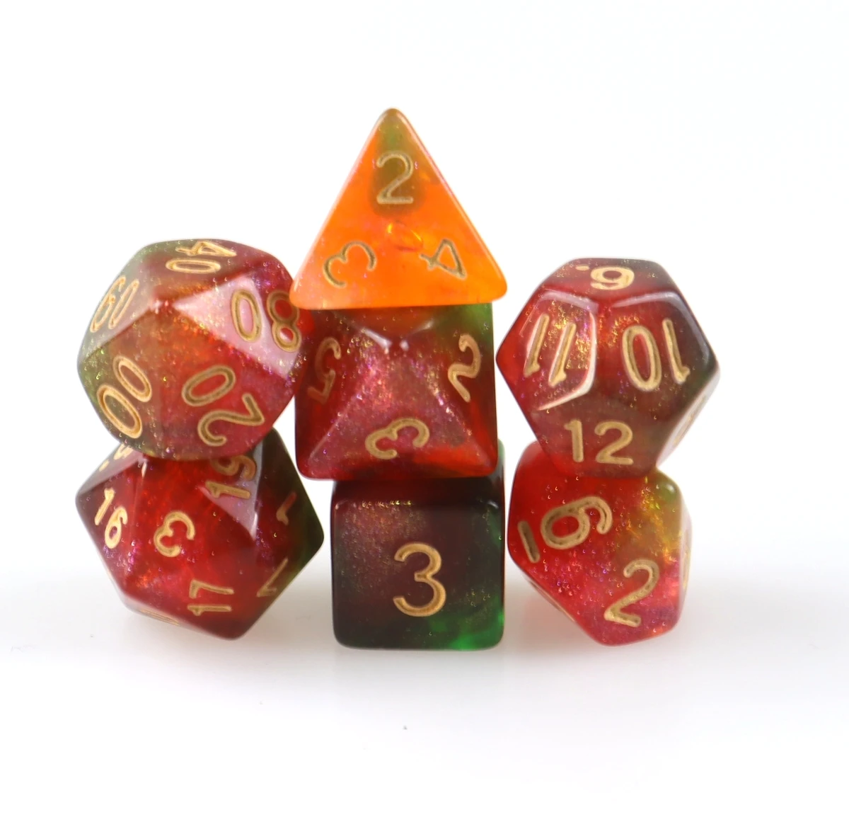 

7 шт., красно-Зеленые зерна, набор игральных костей, аксессуары для игр, многогранные кости, настольные карты, товары для игр, развлекательная игрушка для отдыха