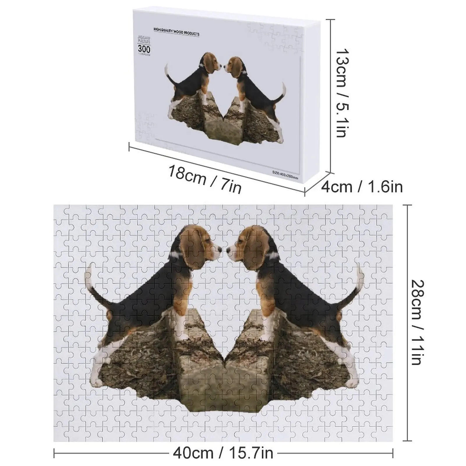 ลูกสุนัขพันธุ์บีเกิลกำลังตรวจสอบความเป็นไปได้ จิ๊กซอว์ภาพถ่ายส่วนตัว ของขวัญคริสต์มาส ไอเดียของขวัญส่วนบุคคล ปริศนาจิ๊กซอว์