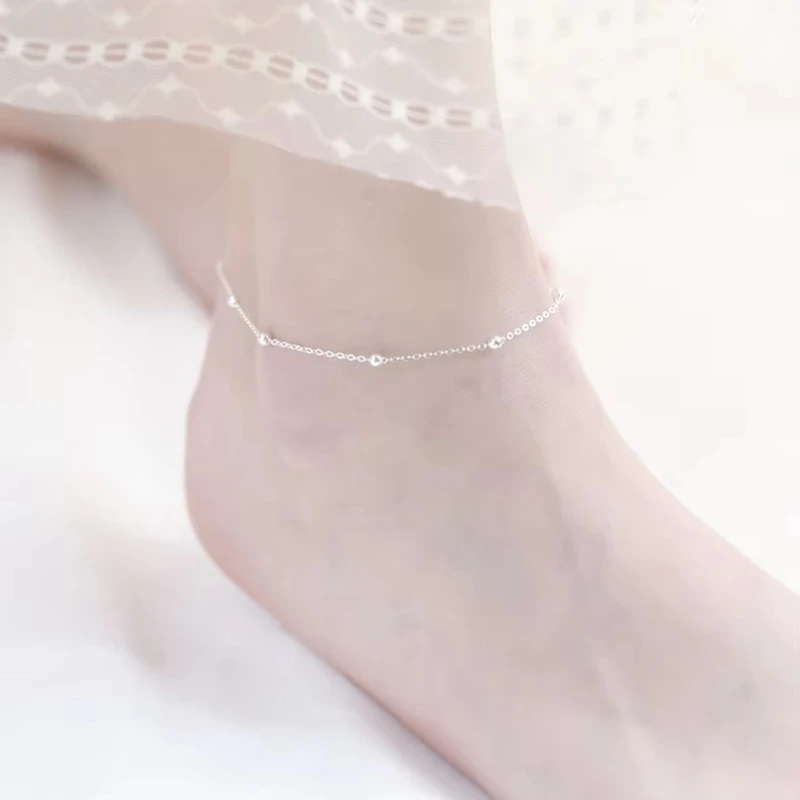 Cavigliere a catena in argento Sterling 925 moda estiva per le donne perline per feste in spiaggia gioielli alla caviglia ragazza migliori regali