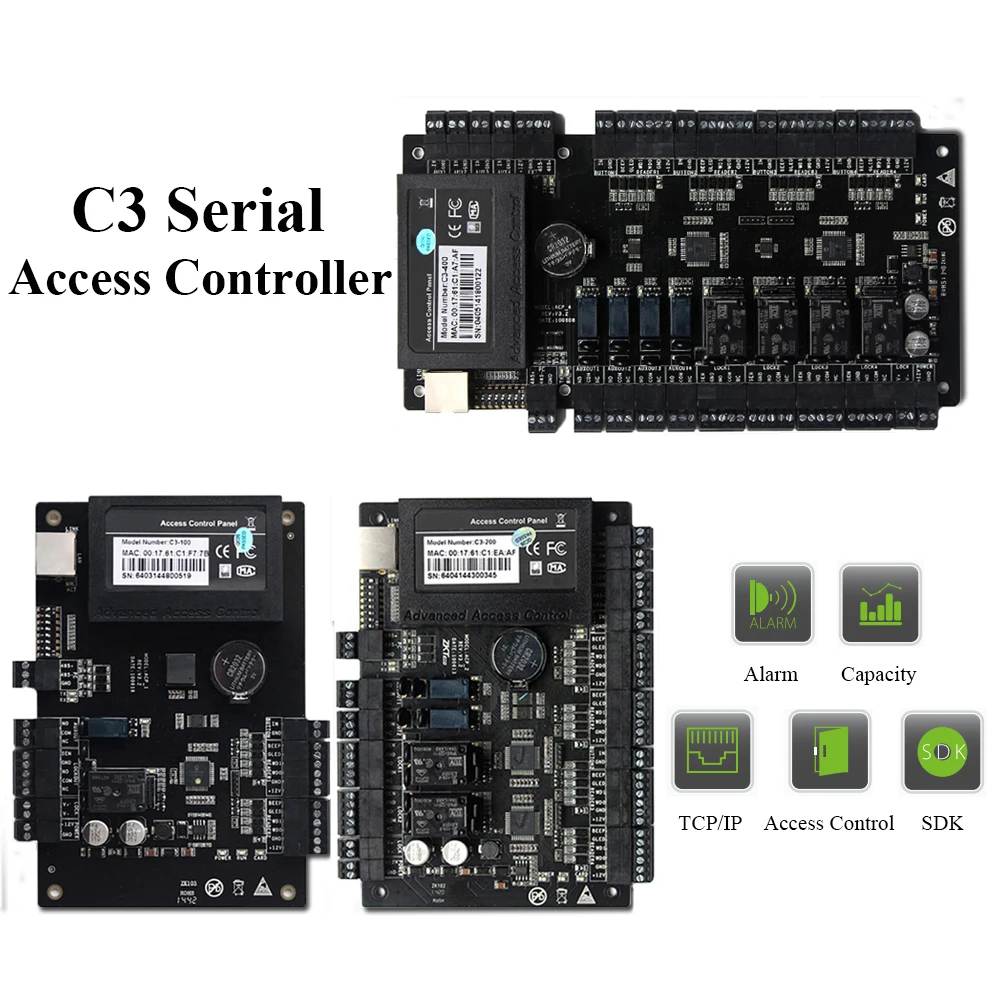 Panel de Control de Acceso de puerta basado en C3-100 IP, doble puerta Ethernet de controlador de acceso de red de IP C3-400, controlador de acceso