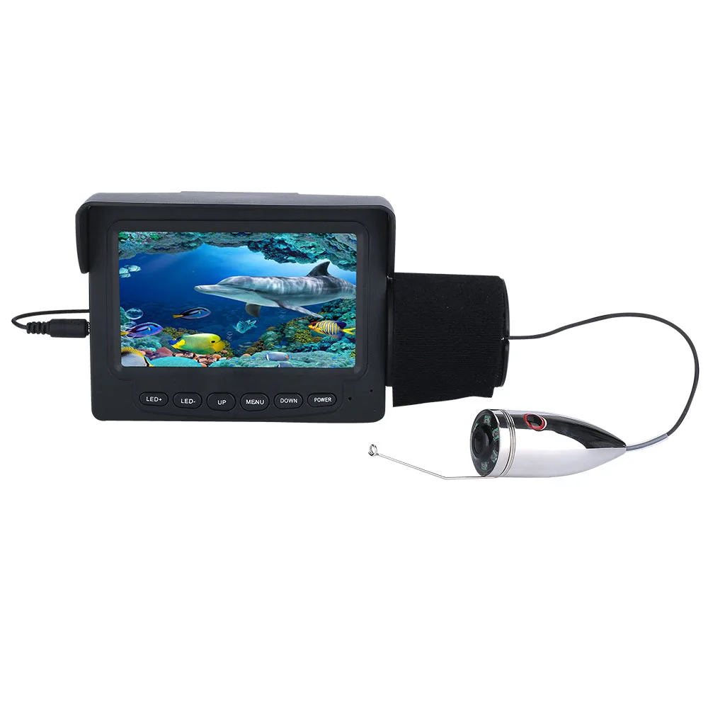 4.3 Inch 15M 1000tvl IP68 Waterproof Underwater Fishing Video Camera Kit with 6 PCS White LED Lights for River Lake Fishing