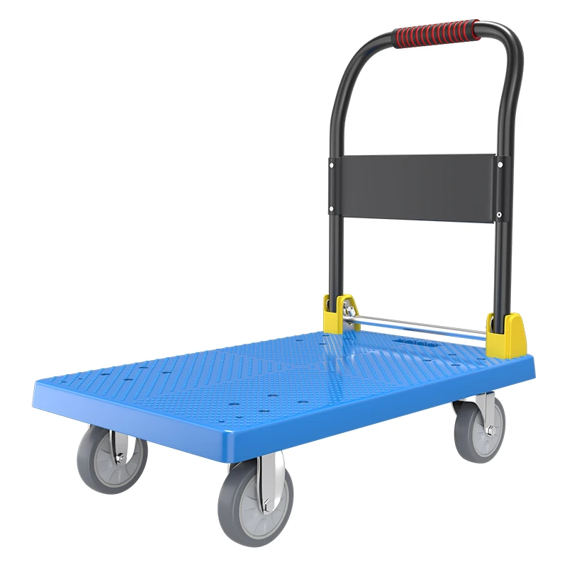 Hand Truck Folding Trolley Four Wheel Transport Trolley Suitable for Warehouse Workshop Tools  Airport Customization Available