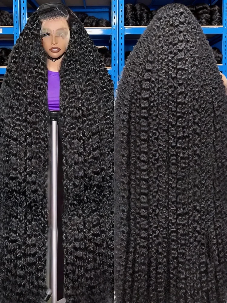 

40 42 Inch Transparent 13x6 HD Lace Front Wigs Human Hair 300% High Density Long Deep Wave Lace Frontal Wigs for Women Glueless Wet and Wave Lace Frontal Wigs Pre Plucked With Baby Hair Bleached Knot Original Vietnamese Jerry Bouncy Curly Wigs Female