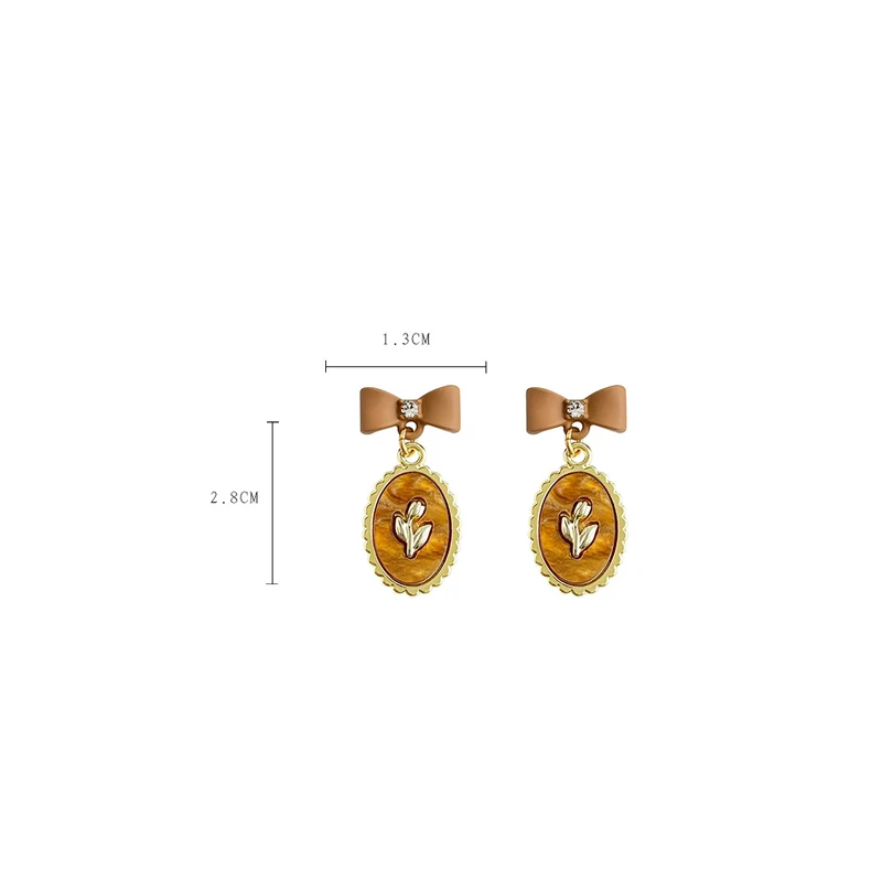 Stylish High-end Maillard Style Coffee Tone Earrings Elegant Versatile Niche Women's Jewelry