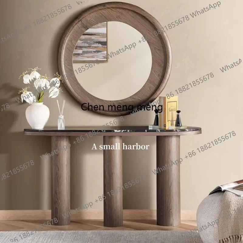 M183 Italian solid wood marble entrance table entrance table design art wall view table