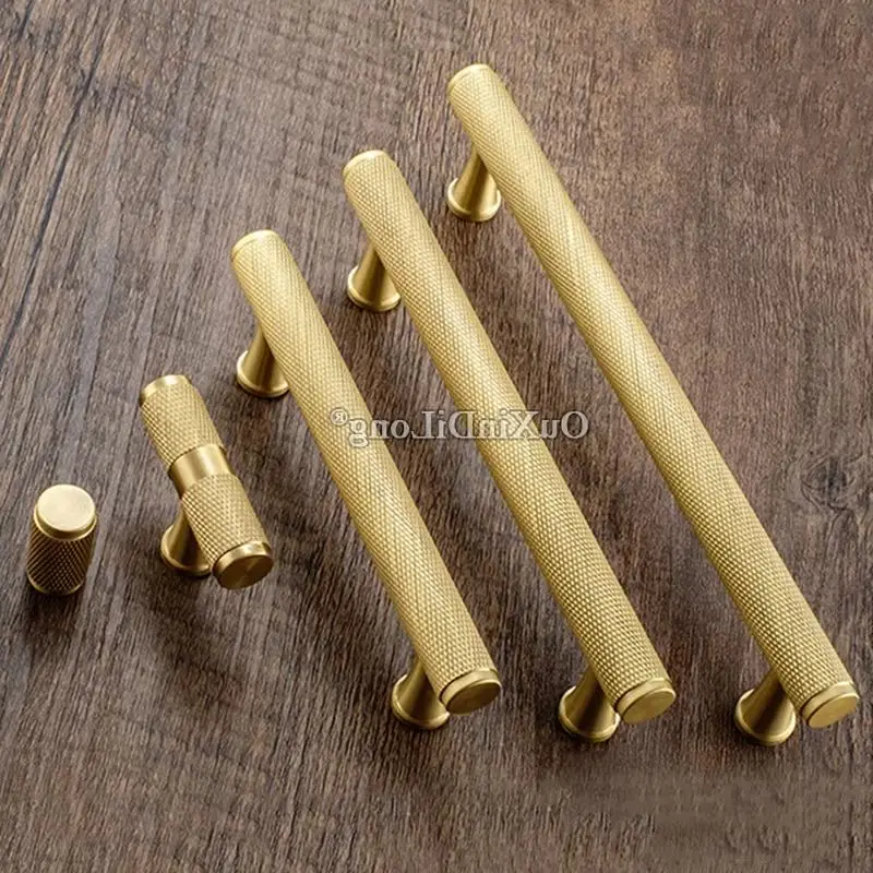 

Высококачественные 10 шт., твердые латунные ручки для мебели с накаткой, ручки для ящиков, шкаф, кухонный шкаф, комод, ручки для шкафа