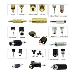 Gold Plated DC3.5mm Mono Stereo Male Female To RCA Male Female AV Audio Converter 3.5mm To Dual Lotus Female Adapter