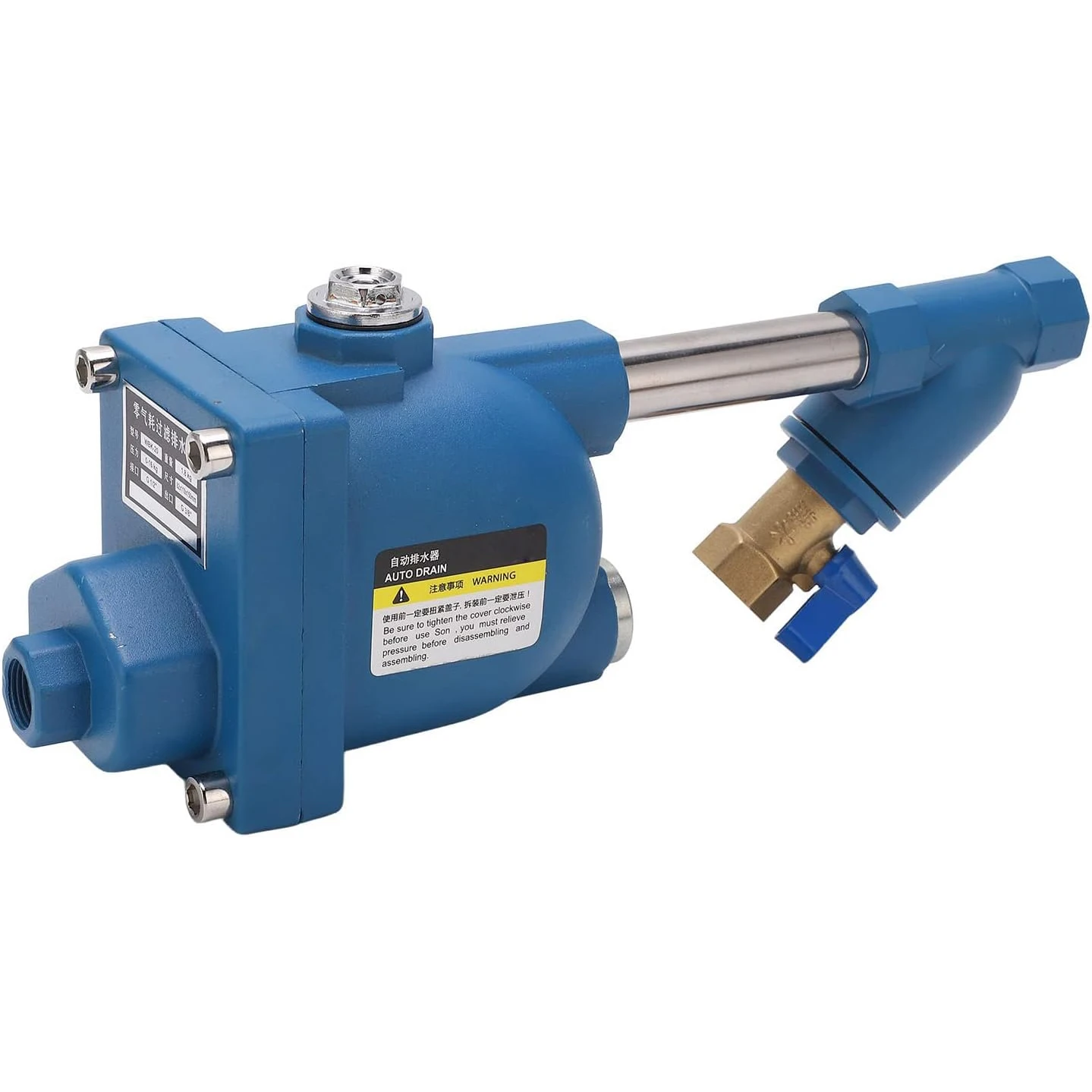 

Автоматический дренажный клапан Diydeg для сжатого воздуха 2.5МПа, для воздушного компрессора, пневматический, с входным отверстием DN15