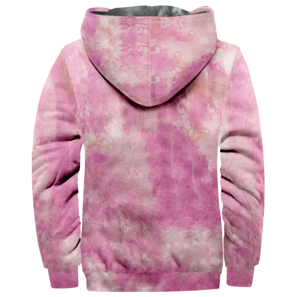 Men's Winter Jackets Coats,Tie Dye pink  Pattern Cotton Clothes Overcoat Padded Sports Daily