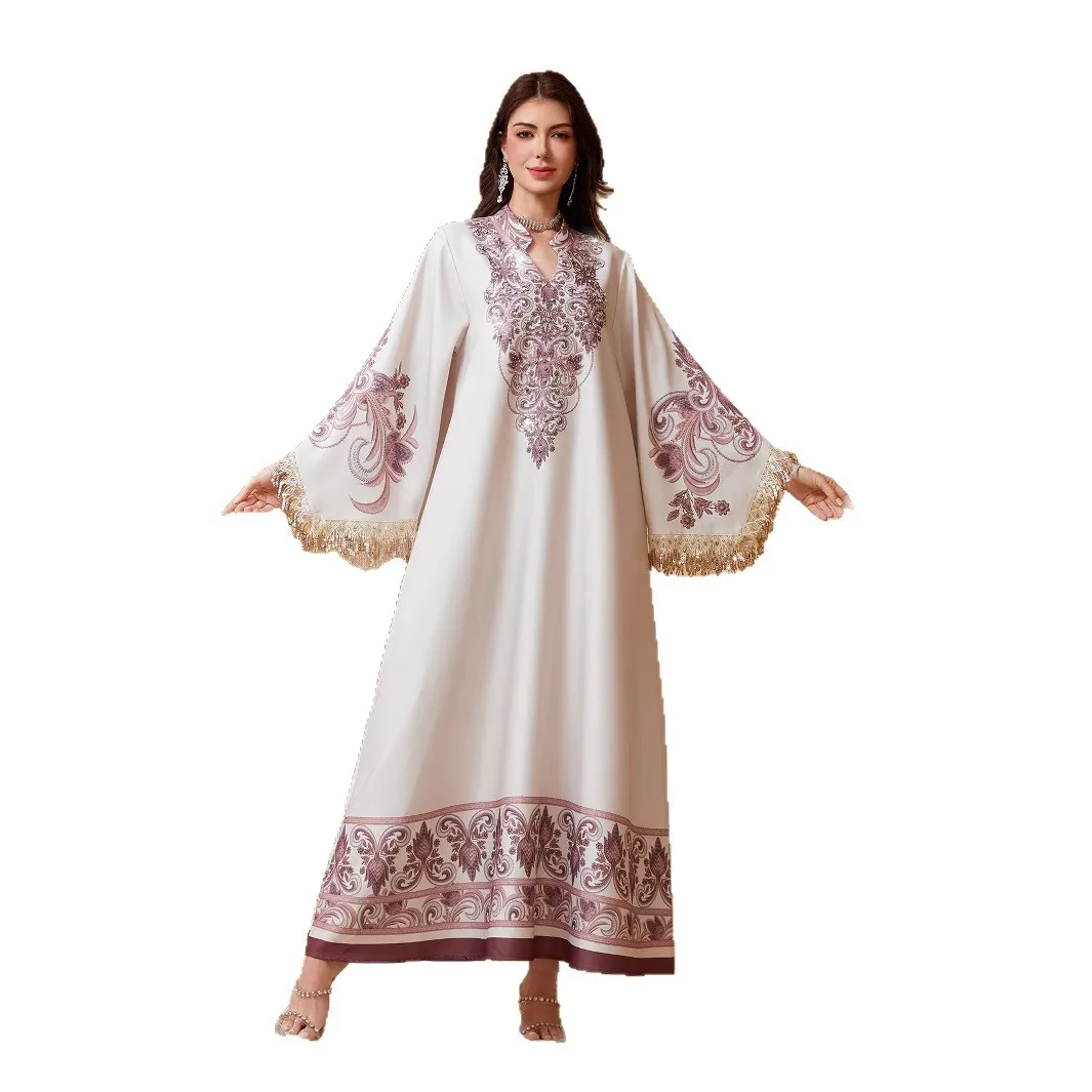 

Luxurious Abaya Handcrafted Embroidered Modest Abaya MiddleEastern Opulent Evening Abaya Muslim FloorLength Laced Gown