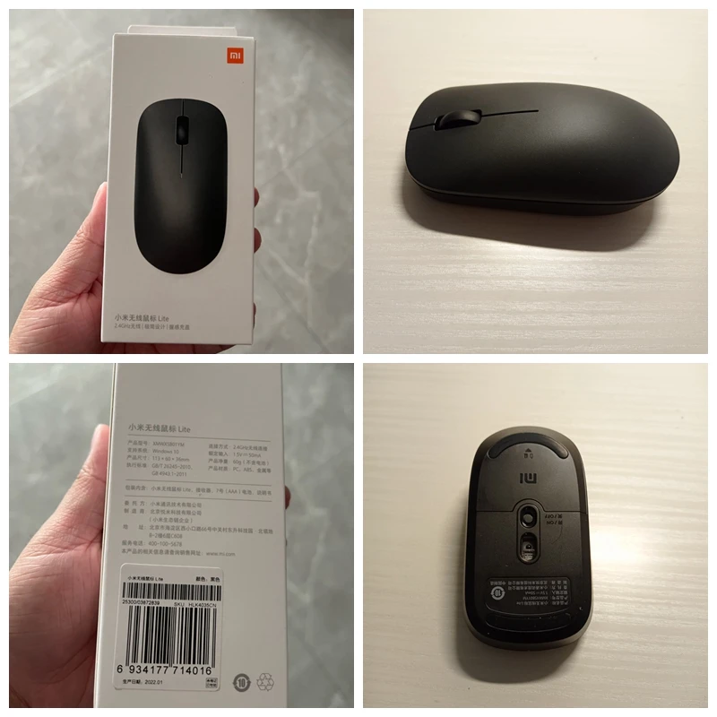 Xiaomi Wireless Mouse Lite/ Lite 2 2.4Ghz Portable 1000dpi Office Mouse wholesale Free Shipping Black Mouse XMWXSB01YM