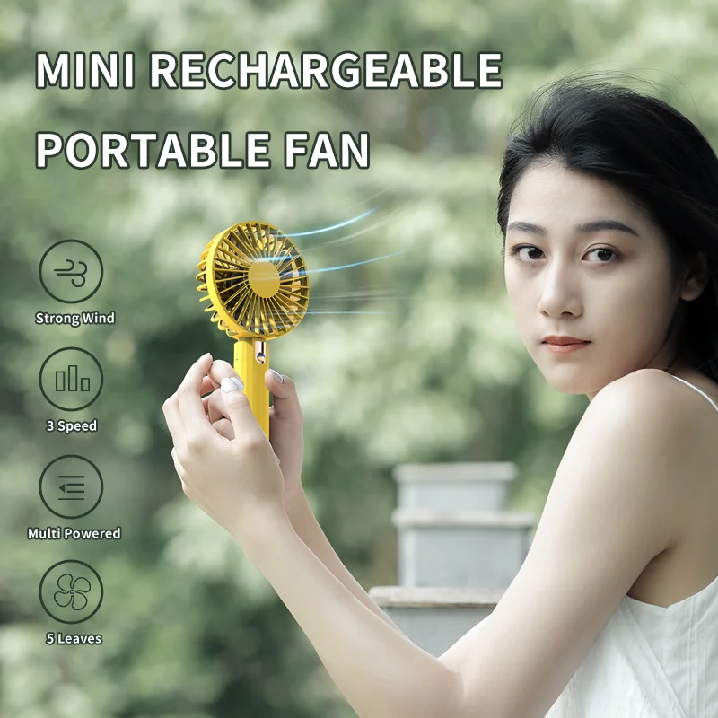 WYWD Custom Wholesale Bulk 3 In 1 Personal Small Portable Hand Held Table Usb Charging Fan Rechargeable Mini Handheld Fan