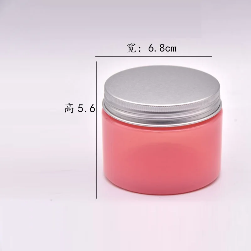 Barattolo cosmetico in plastica da 24 pezzi Vaso per crema rosa trasparente vuoto 100g 150g 200g 250g Coperchio in alluminio argento Contenitore per crema da imballaggio portatile