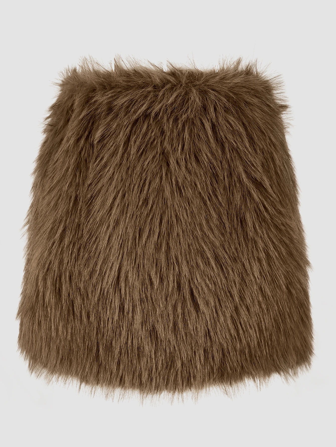 Winter-Damen-Minirock aus Kunstfell, hohe Taille, elastischer Bund, warm, flauschig, Plüsch, Party- und Clubkleidung, Streetwear – Detail 4