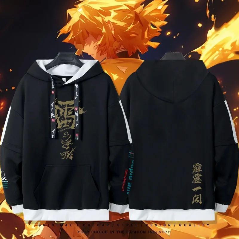 

Loose Fit ex Hoodie Anime Ghost Slayer Thunder Breath Casual Comfortable Polyester Sweatirt for Teens And Kids