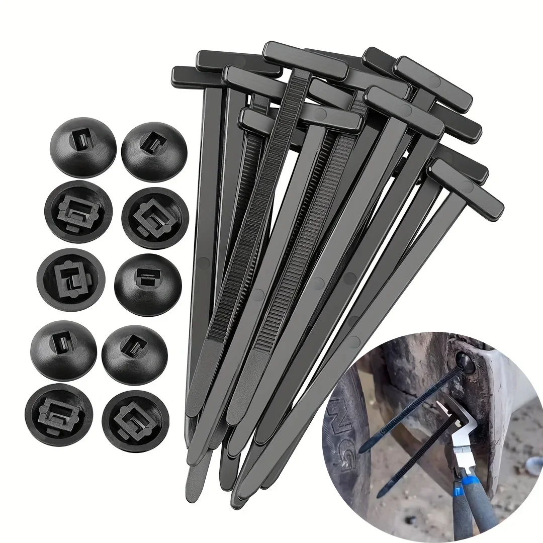 5-200pcs Cable Tie Buckle Fixed Through the Core Nail Cable Tie Buckle Mudguard Fender Inner Lining Trunk Buckle