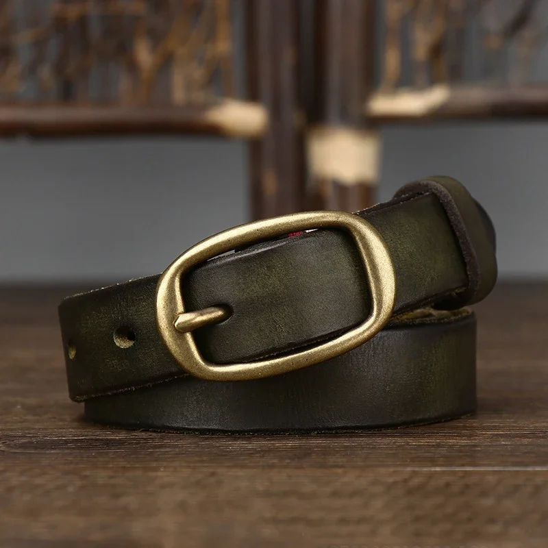 2.3cm Do Old Copper Buckle Width Women Cowskin Genuine Leather Belt For Female Strap Ladies Adjustable Belts Retro High Quality