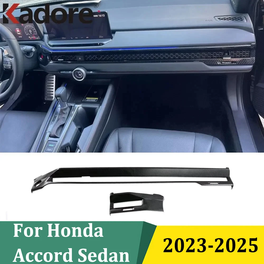 

Для Honda Accord Sedan 2023 2024 2025 из углеродного волокна, переднее центральное управление, вентиляционное отверстие, розетка переменного тока, накладка, аксессуары для салона автомобиля