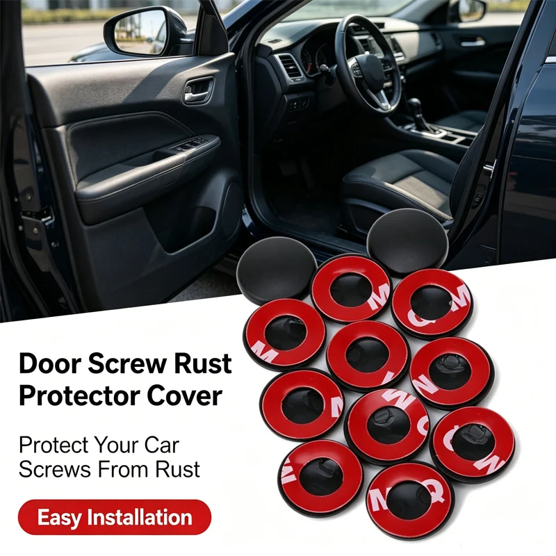 12pçs tampa de protetor de parafuso da fechadura, cobertura de protetor para parafuso de fechadura de porta para toyota land cruiser 200 ré fj150 rav4 corolla camry highlander acessórios
