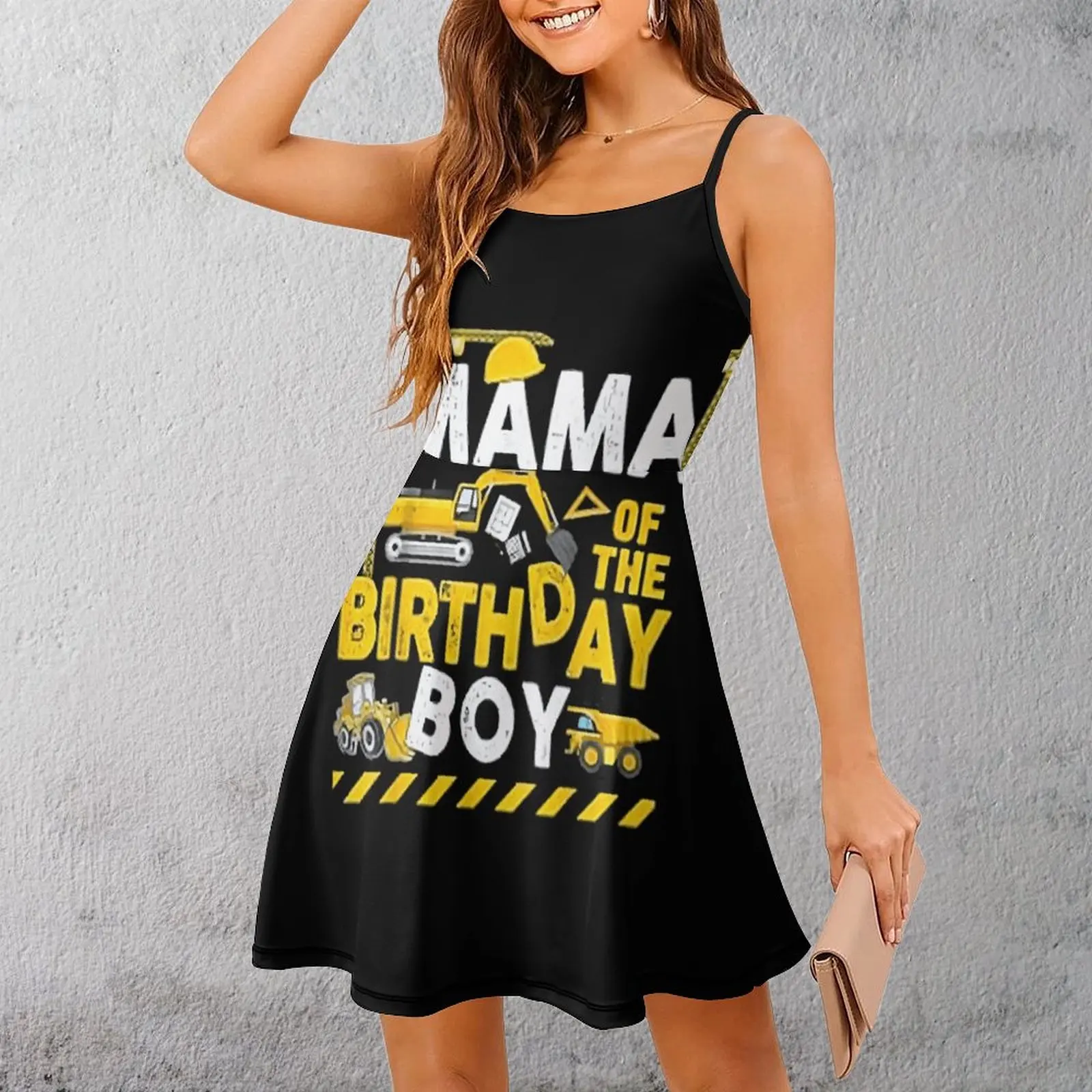 

Exotic Woman's Clothing Dresses Construction Mama Birthday Sign Women's Sling Dress Graphic Cool Parties Funny Vintage