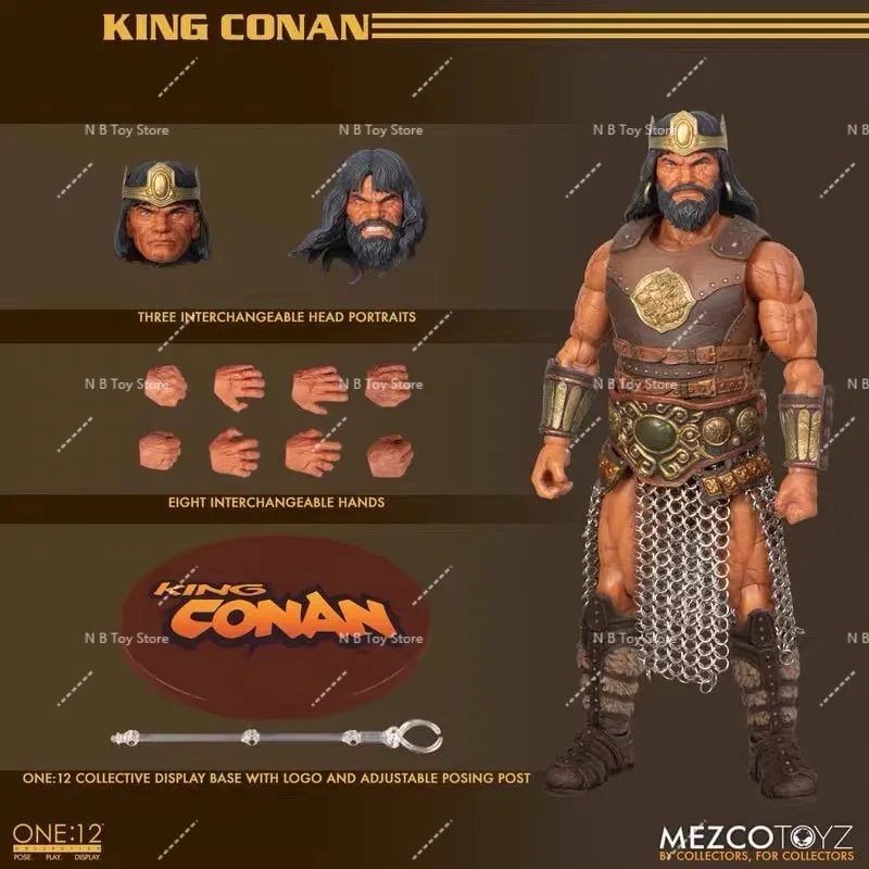 Mezco King Conan, Toyz Conan, Collection of Statues, Desktop Decor Models, Toys, Original Action Figures for Surprise Gifts