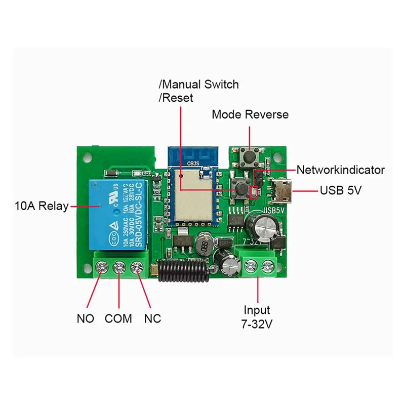 【Superdeals】2X Tuya WIFI controlador de interruptor inteligente puerta abridor de puerta de garaje 1CH 7-32V módulo de relé de bloqueo automático temporizado