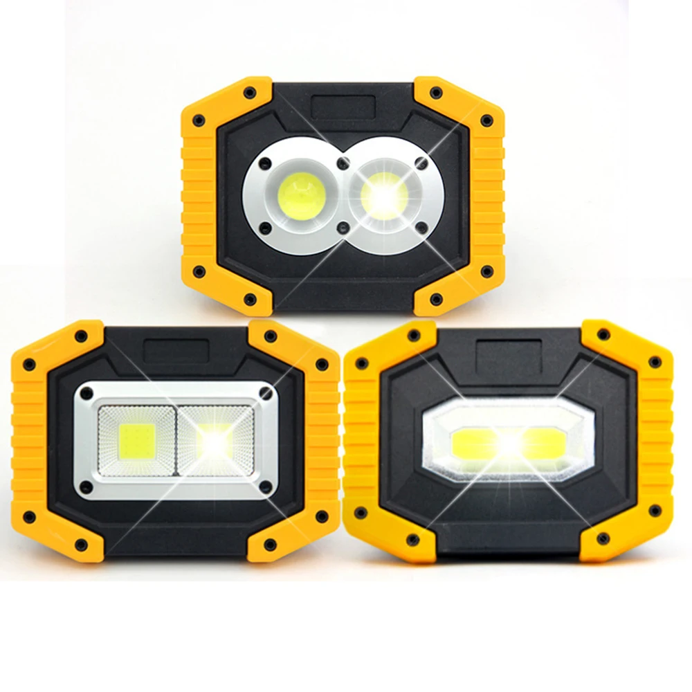 Portable COB LED Floodlight 30W Rechargeable Flood light Outdoor lamp lighting flashlight optional purchase 18650 battery