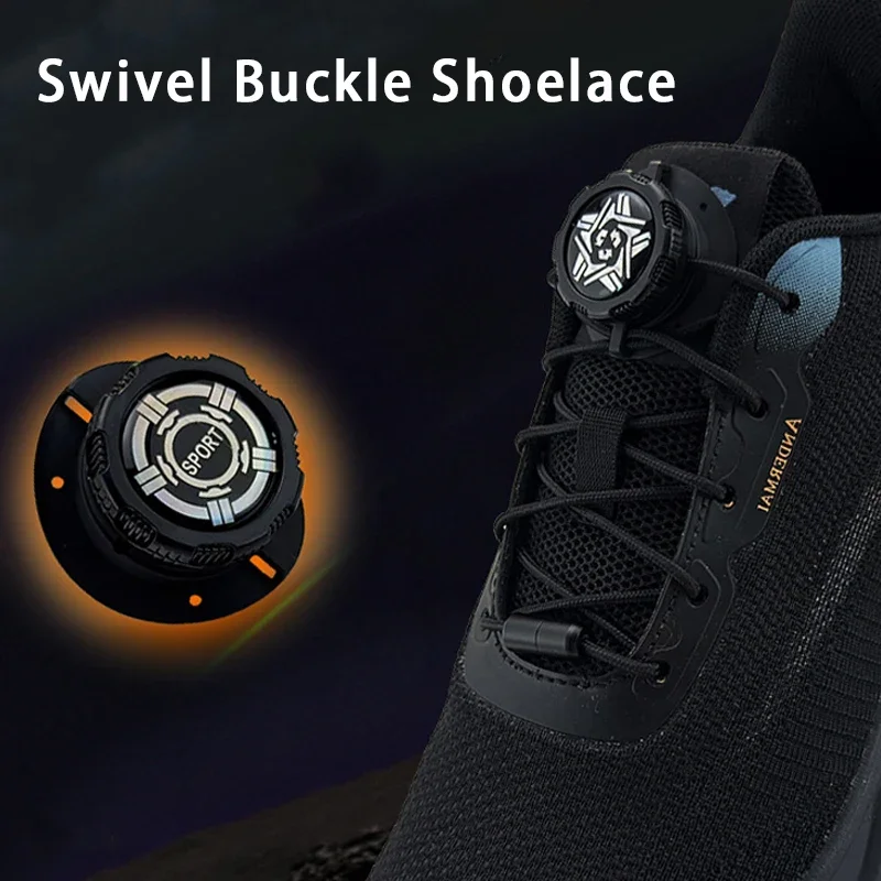 1Pair Simple Swivel Buckle Laces Thick Rope Automatic Shoelaces Without Ties Install Tennis Sneakers Shoelace Shoe Accessories