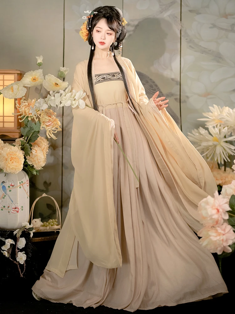 

Yourqipao Summer Improved Hanfu Chinese Style Tang Dynasty Big-sleeved Shirt Fairy Performance Costume Cosplay Hanfu for Women