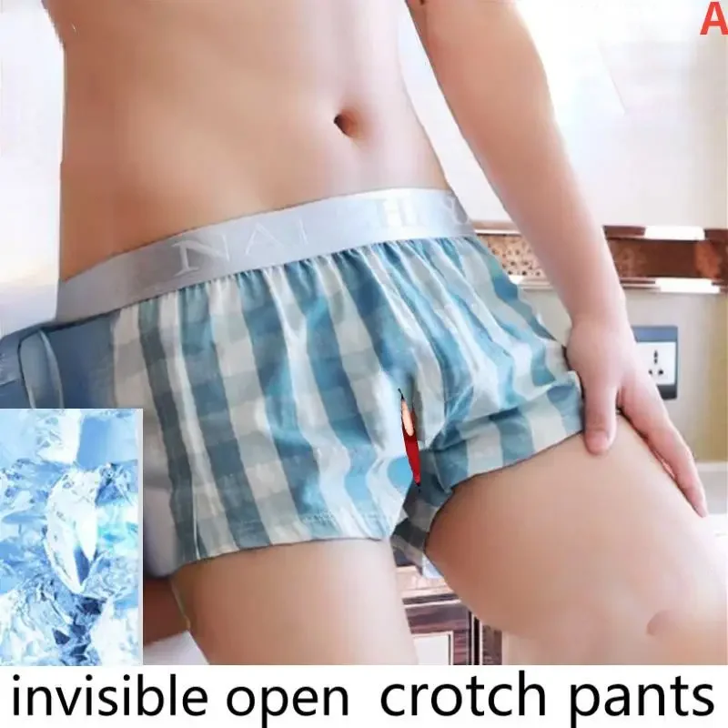 

Crotch Snap Free Wild Lovers Dating Invisible Zipper Convenient Pants Men's Open Crotch Pants Men's Outdoor Underwear Loli